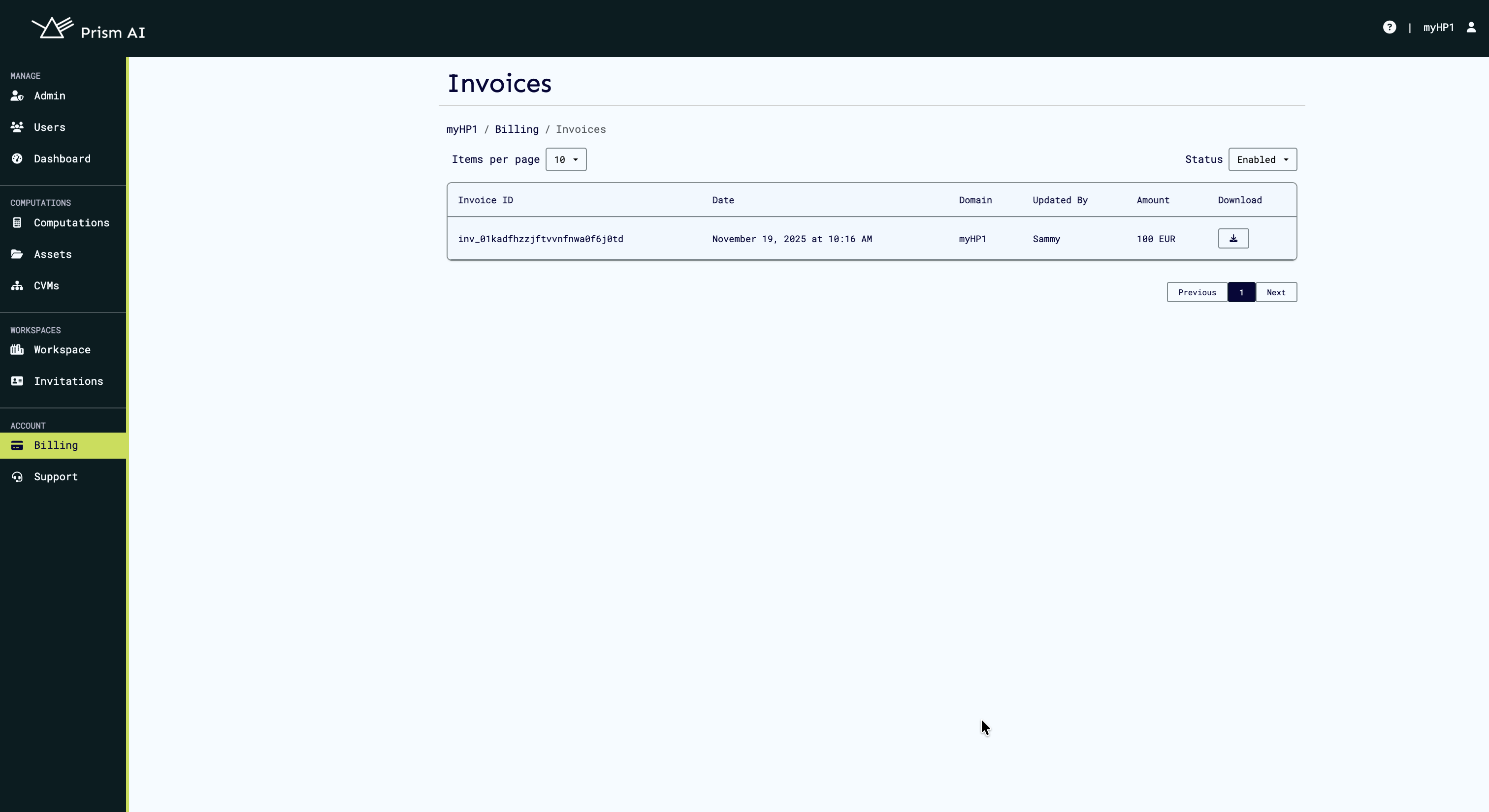 Billing Invoice