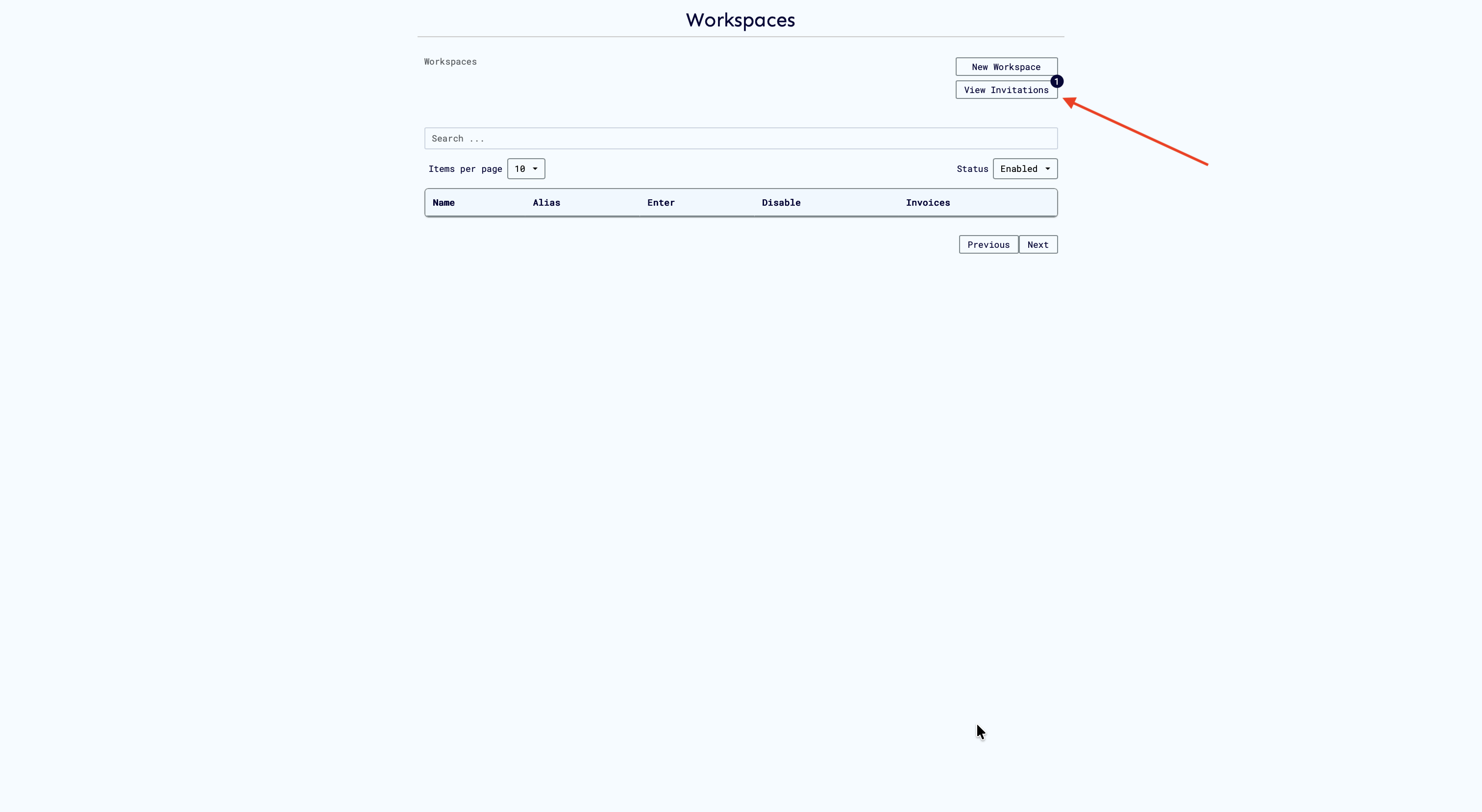 Pending Invitations